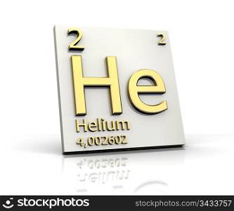 Helium form Periodic Table of Elements - 3d made