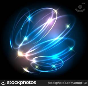 Helix lighted lines abstract effects. Helix lighted lines abstract effects. Motion speed light exposure vector illustration