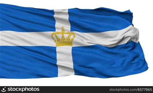 Hellenic Kingdom 1935 Flag, Isolated On White Background. Hellenic Kingdom 1935 Flag, Isolated On White