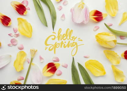 hello spring word flower petals. Resolution and high quality beautiful photo. hello spring word flower petals. High quality beautiful photo concept