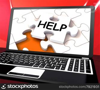 . Help Laptop Showing Helping Service Helpdesk Or Support