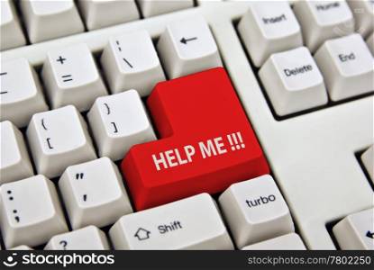 help me keyboard. help me on big red key of keyboard
