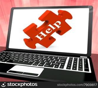 . Help Puzzle On Laptop Shows Online Support And Advisory