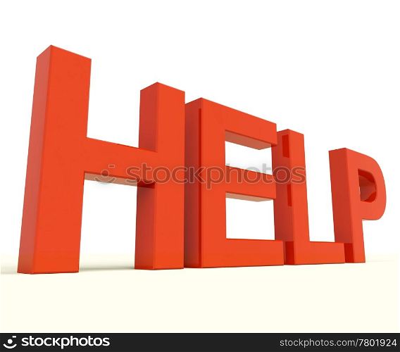 Help Red Letters As Symbol For Support And Advice. Help Letters As Symbol For Support And Advice