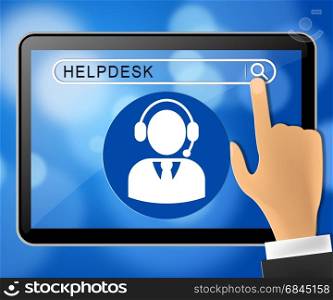 Helpdesk Online Tablet Representing Faq Advice 3d Illustration