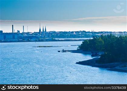 Helsinki. view of Helsinki from the baltic sea