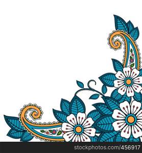 Henna flower and paisley background. Vector illustration. Henna flower and paisley background