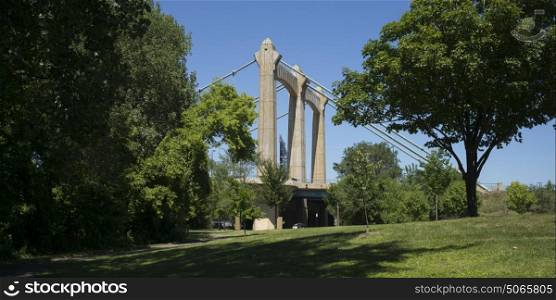 Hennepin Avenue Bridge on the Mississippi River, Minneapolis, Hennepin County, Minnesota, USA