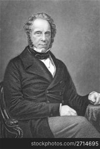 Henry John Temple, 3rd Viscount Palmerston on engraving from the 1850s. British statesman that served twice as Prime Minister of Great Birtian in the mid 19th century. Engraved by D.J.Pound.