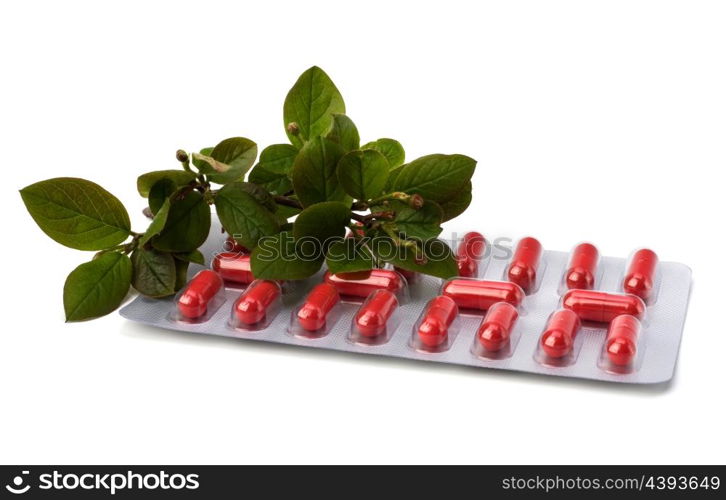 herbal medicine isolated on white background