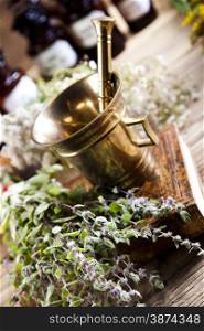 Herbal medicine, natural colorful tone