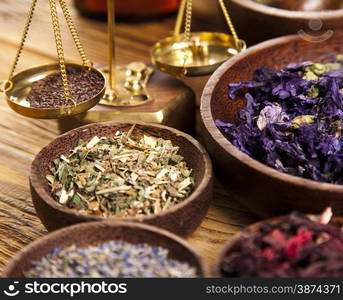 Herbal medicine, natural colorful tone