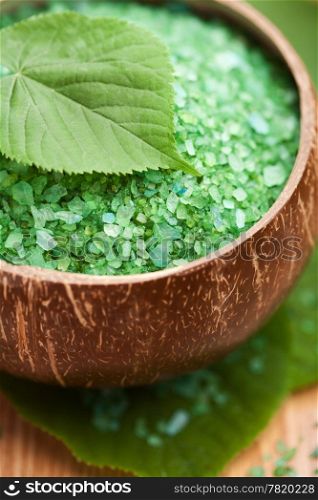 herbal salt and leaves