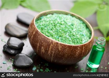 herbal salt and stones