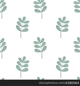 Herbal sprigs greenery seamless pattern. Botanical watercolor leafy background. Template for packaging, paper, wallpaper and fabric. Herbal sprigs greenery seamless pattern