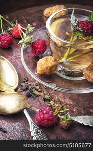 herbal tea with summer raspberry