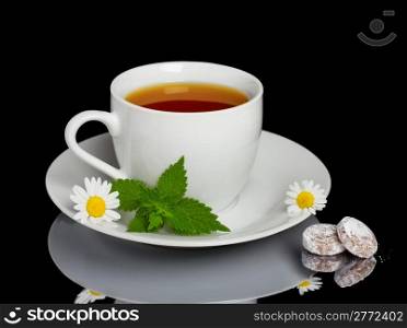 Herbal tea with sweet candys