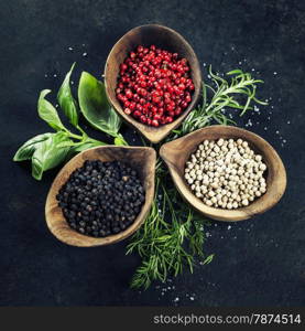 Herbs and spices selection, close up