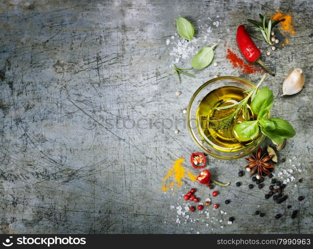 Herbs and spices selection, close up