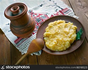 herne kartulipuder . Estonian cereal with peas and potatoes. Prepares winter. Baltic cuisine