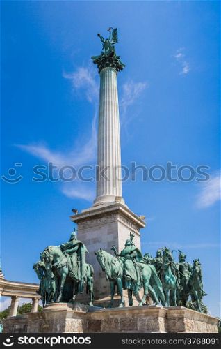 Heroes square in Budapest, a square dedicated to the hungarian kings