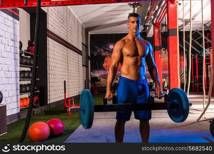 Hex Dead Lift Shrug Bar Deadlifts man at gym workout weightlifting