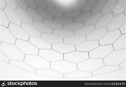 hexagon graph curving inward