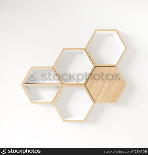 Hexagon shelf copy space,copy space,mock up,hexegon background