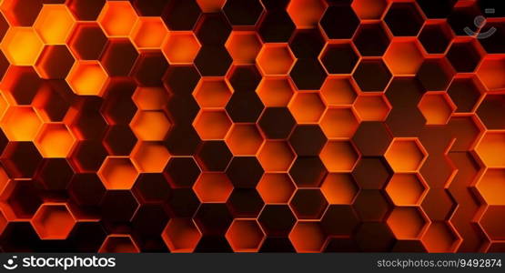 Hexagonal gradient background with orange hexagons