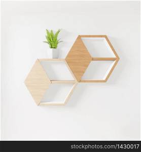 Hexegon shelf copy space,decorative object
