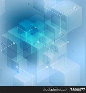 Hi-tech abstract geometric blue background