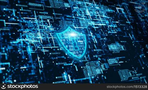Hi-Tech digital technology cyber security display holographic information abstract background