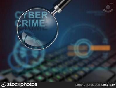 hi tech infographics of cyber crime made in 3d software