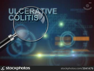 hi tech infographics of ulcerative colitis made in 3d software
