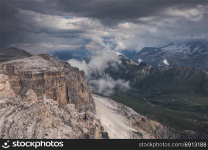 High Alpine mountain dramatic landscape, Dolomites Alps, Italy