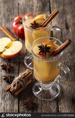 high angle delicious apple drink concept