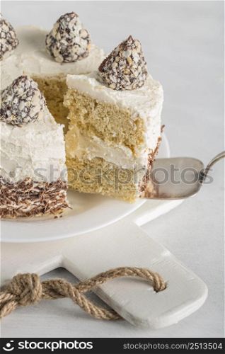 high angle delicious cake concept
