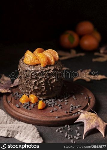 high angle delicious chocolate cake concept 15