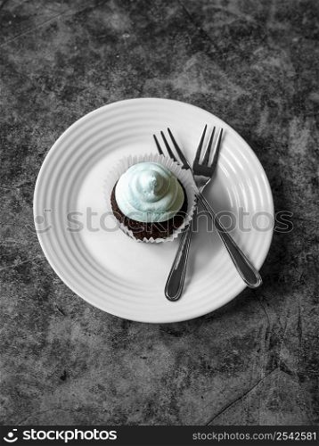 high angle delicious cupcake concept 5