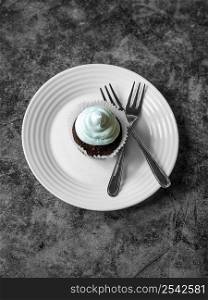 high angle delicious cupcake concept 5