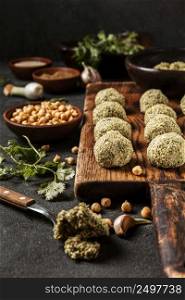 high angle falafel chickpeas composition