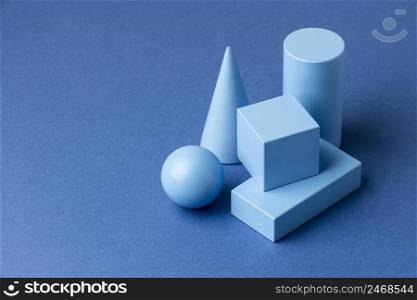 high angle minimalistic geometrical figures with copy space 3