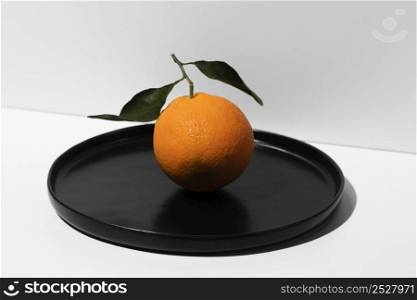 high angle orange tray