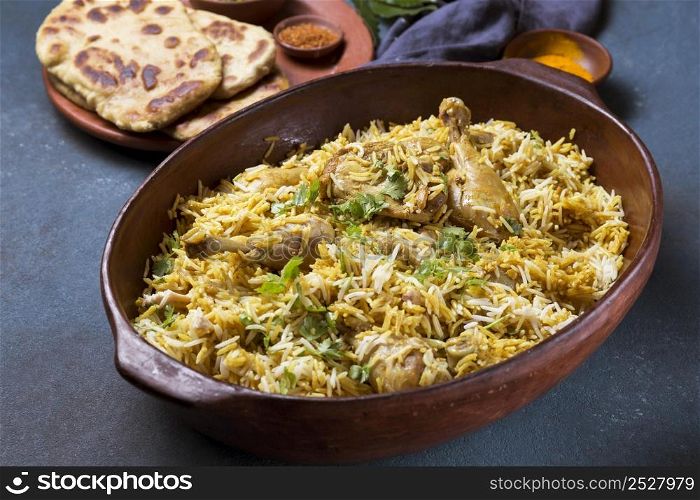 high angle pakistan meal composition