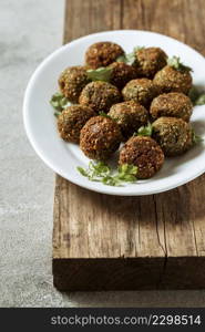 high angle plate with falafel