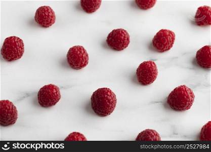 high angle raspberries