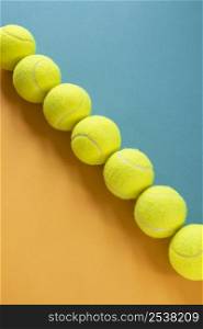 high angle tennis balls row