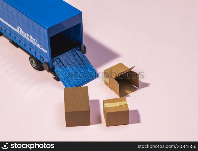 high angle truck boxes arrangement