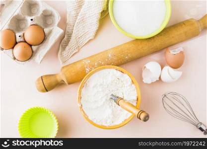 high angle view ingredients baking cake. High resolution photo. high angle view ingredients baking cake. High quality photo