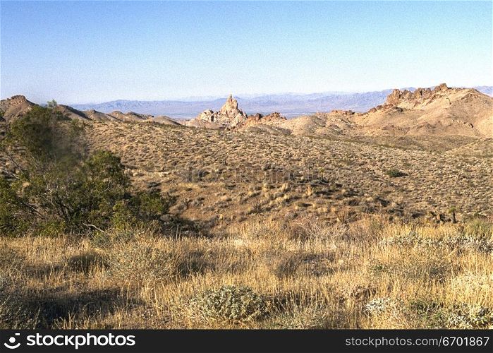 High angle view of a barren hilltop